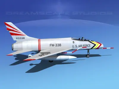 North American F-100D Super Sabre V03 USAF 3D model