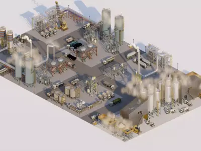  Industrial Factory-Factory building 3D model purchase