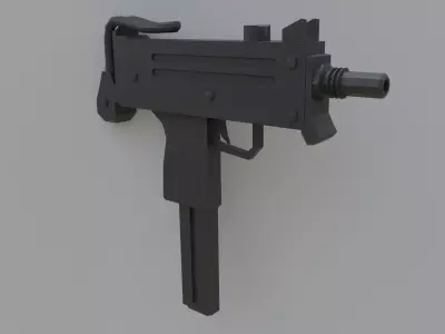 Micro Uzi SMG Low-poly 3D model Low-poly 3D model