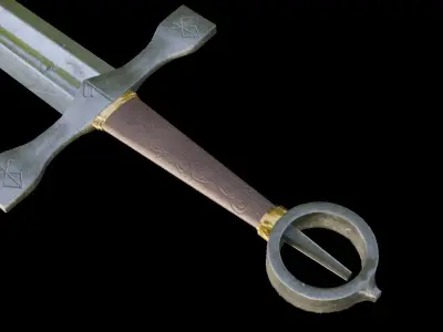Sword and Scabbard Set Low Poly Low-poly 3D model