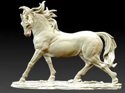 Running horse sculpture 3D print model