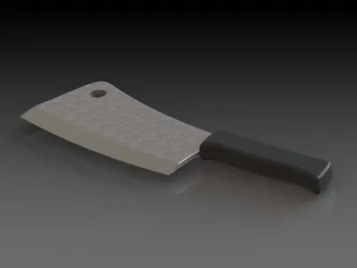 Knife and Meat Cleaver Low-poly 3D model
