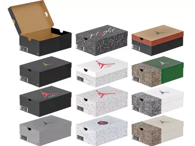 Jordan Boxes Collection PBR 3D Model Pack