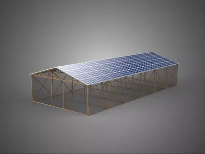 PHOTOVOLTAIC SOLAR PANEL TOP ROOF GREENHOUSE HOTHOUSE GLASSHOUSE 3D model