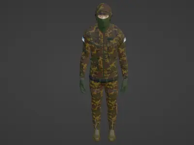 Argentina Soldier  Low-poly 3D model