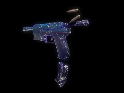 Stylized Pistol Skin Low-poly 3D model