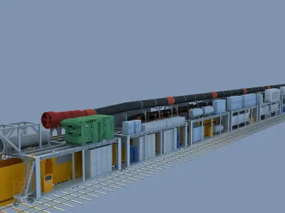 Tunnel boring machine 3D model purchase