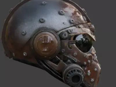 Steampunk Heavy Tactical Helmet 3D Model Low-poly 3D model purchase
