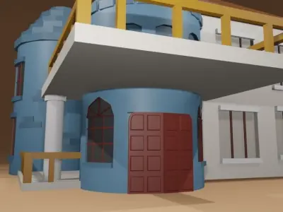 house 3d  Free low-poly 3D model