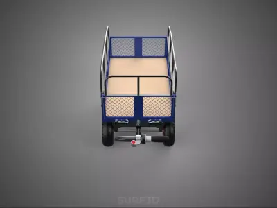 MOTORIZED ALL TERRAIN BED RAILS UTILITY CART OUTDOOR WHEELBARROW 3D model