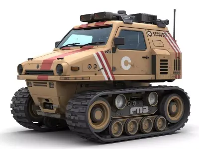 Stylized Chibi Sci-Fi Crawler Scout 3d Low-poly 3D model