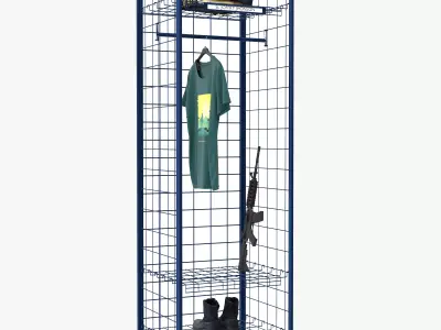 Wall Lockers with Police Gear 3D model