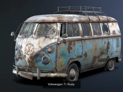 Old Rusted Retro Cars Collection 3D Model Pack