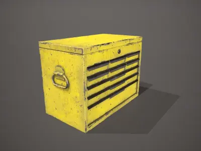 Yellow Tool Chest Low-poly 3D model