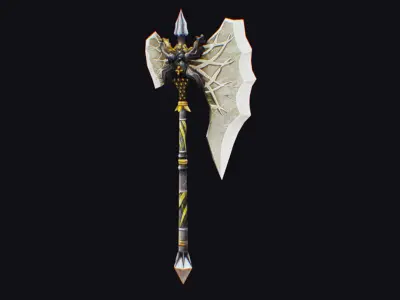 Axe Pickaxe Pike Cutting Hatchet Weapon Halberd Fantasy Bill  Low-poly 3D model