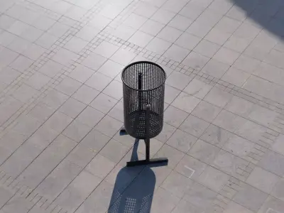 Perforated Street Waste Receptacle 04 Low-poly 3D model