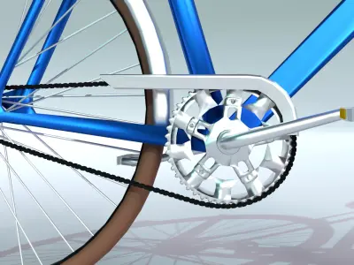 Lowpoly Bicycle with Basket Free low-poly 3D model