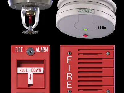 Fire Safety Devices 3D Model Pack