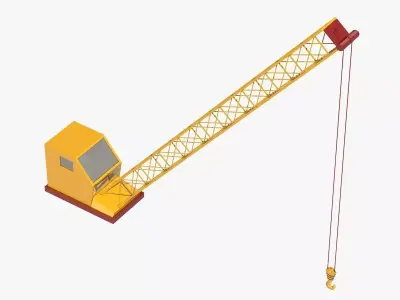 Yellow Industrial Crane 3D model