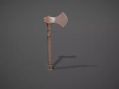 Rusty Old Axe Low-poly 3D model