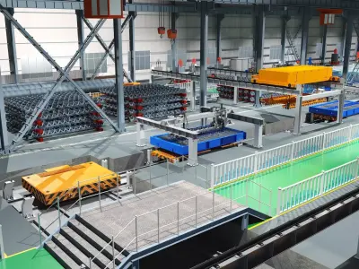 Factory Interior - Workshop 3D model