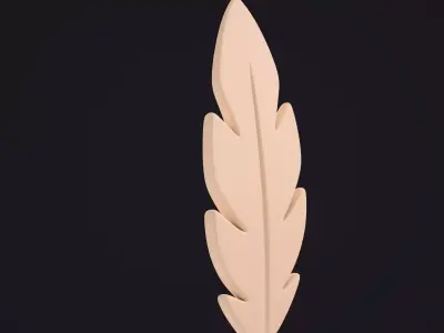 Stylized White Quill Pen 3D model