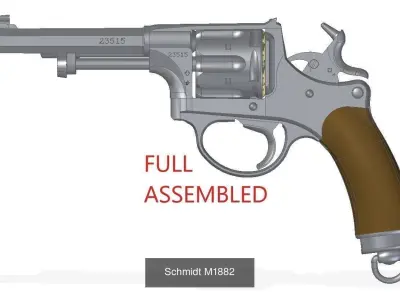 Revolvers full assembled revolver 3D Model Pack