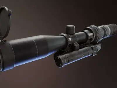 1P69 Hyperon Rifle Scope Low-poly 3D model