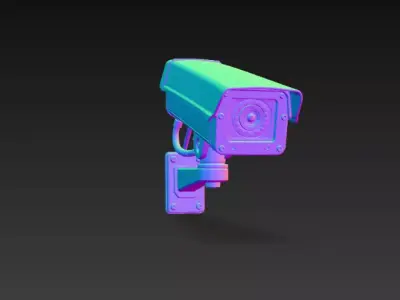 Industrial CCTV Security Camera - PBR Low Poly Game Ready Low-poly 3D model
