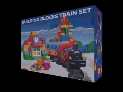 Building Blocks Train Set - GAME READY PBR Low-poly 3D model