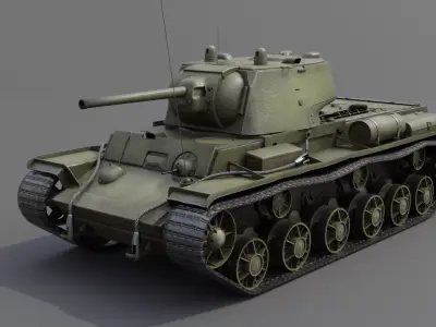 KV-1 m1942 Heavy tank Low-poly 3D model