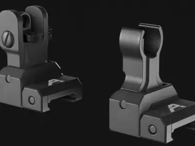 Aero Precision Gen 2 Back up Ironsights - Game Asset Low-poly 3D model