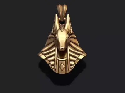 Egyptian Anubis head pendant 3D print model