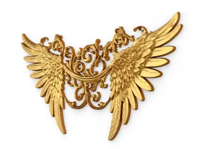 Wings Printable carved decor 08 3D model