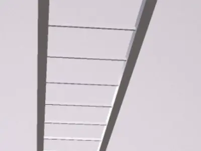 low-poly ladder 3D model hanging in air Low-poly 3D model