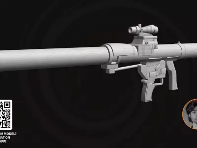 3D Model Milkor MGL - Tactical Rotary Grenade Launcher  Low-poly 3D model