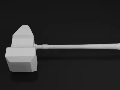 Fantasy hammer in minimalistic style 4 Free low-poly 3D model