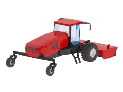 Harvester Swather Windrower R216 Simplified Low-poly 3D model