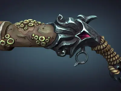 Octopus pistol Low-poly 3D model