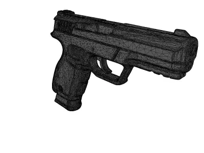 SciFi Handgun with Orange Glow 3D model