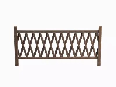 Wooden Fence C 01 Low-poly 3D model