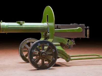 machine gun Low-poly 3D model order