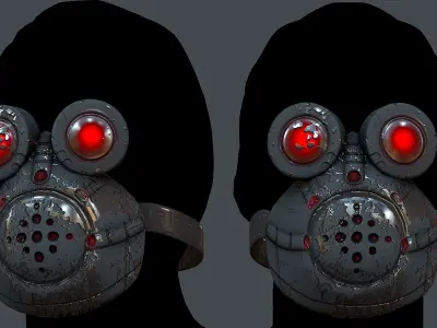 Gas mask helmet 3d model scifi Low-poly  Low-poly 3D model 71