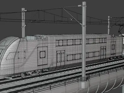 Bridge with Stadler train 3D model