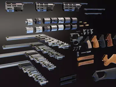 Ruger GP100 Pack Low-poly 3D model