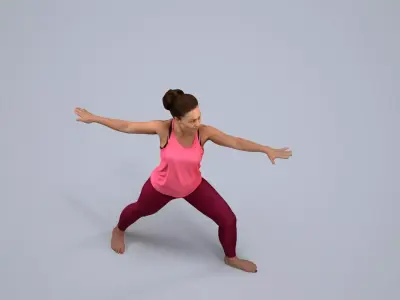 00349Anisa006 - Adult Caucasian woman exercising in modern 3D model