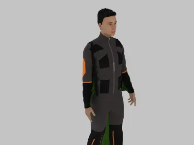 Parachute Jumper Low-poly 3D model purchase