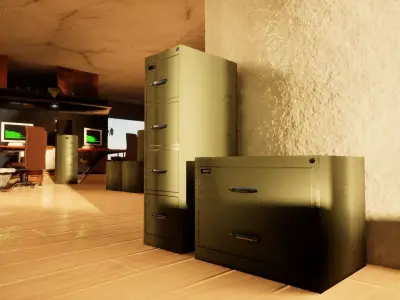 File Cabinets Free low-poly 3D model