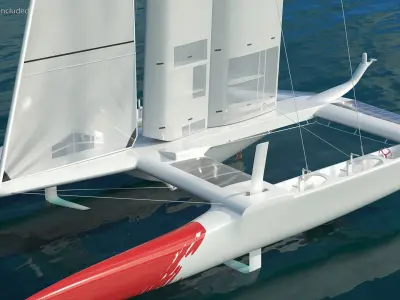  Racing Sail Boat White 