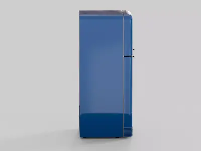 Retro fridge blue Low-poly 3D model